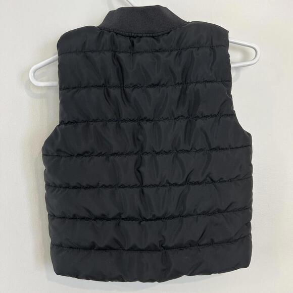 H&M Toddler 18 24M 2T Black Quilted Puffer Fall Vest Jacket Pockets Full Zip - Picture 3 of 10